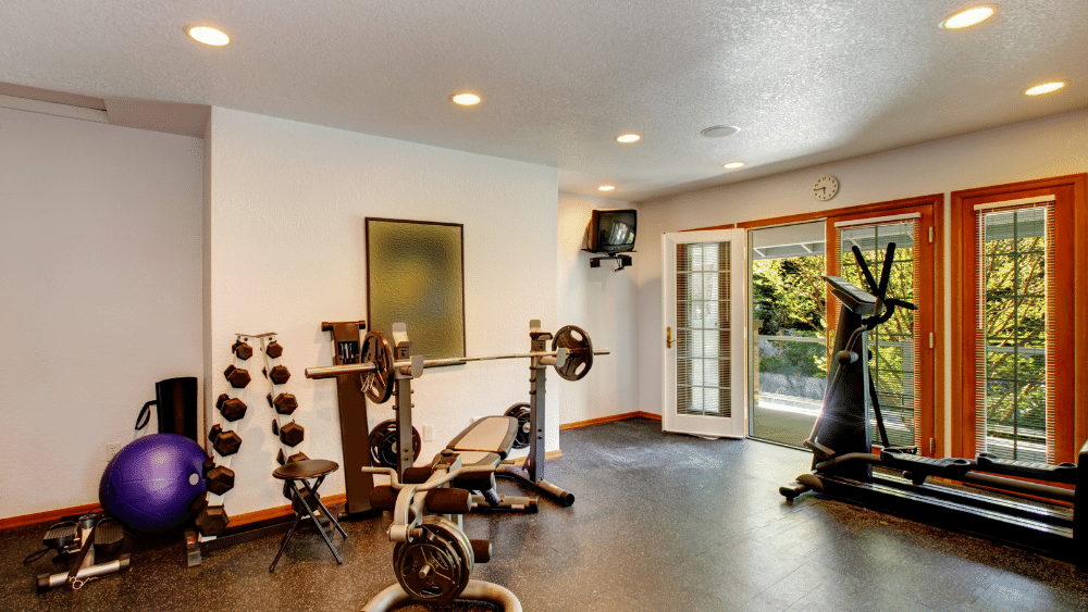 home gym in the living room